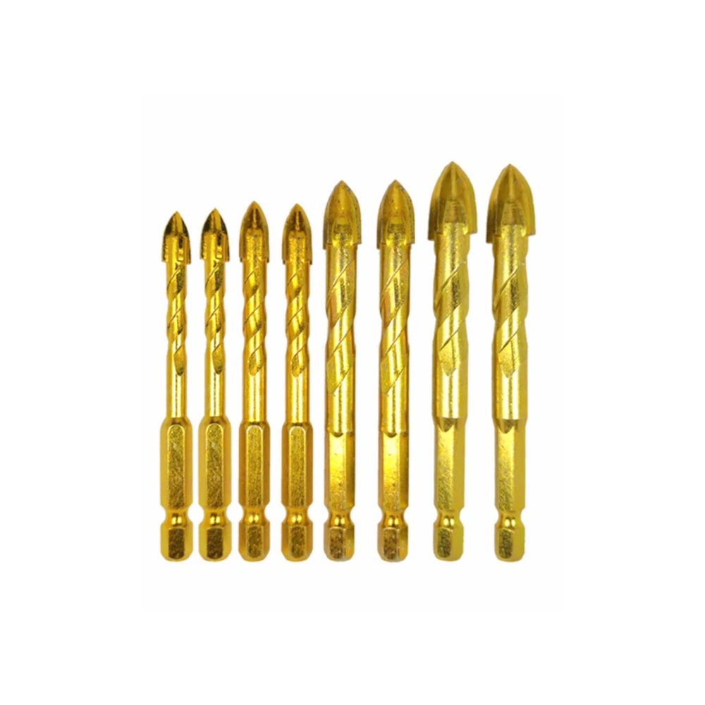 4-8Pcs Titanium Glass & Tile Drill Bit Set | 1/4 Hex Shank | 6-12mm - Image 3