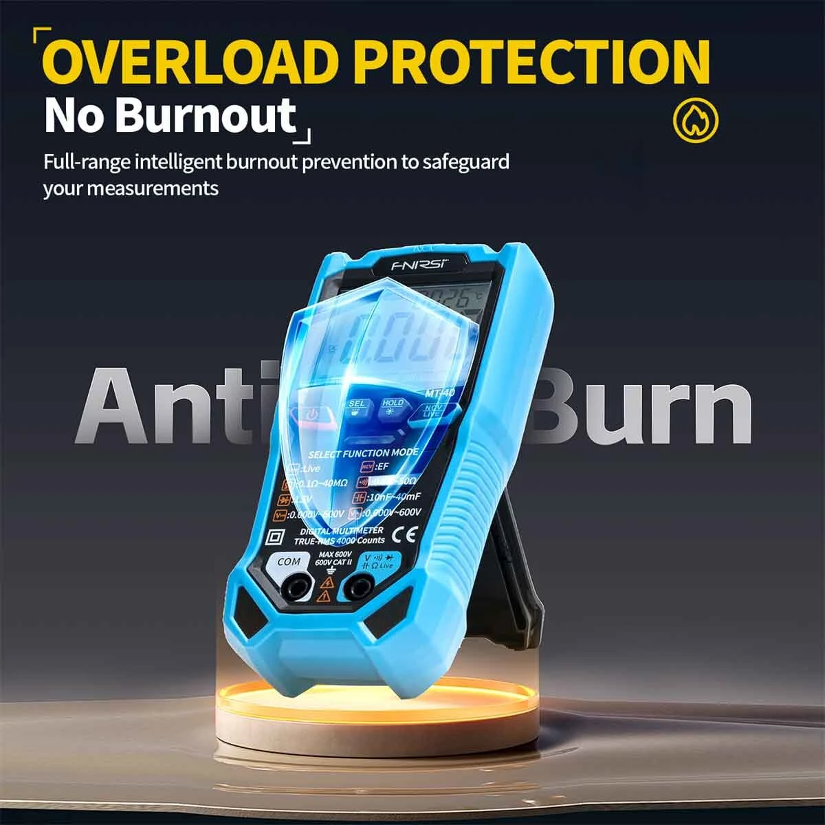 FNIRSI MT-40 Smart Digital Multimeter - True RMS Auto Range 600V | Backlit LCD - Image 4