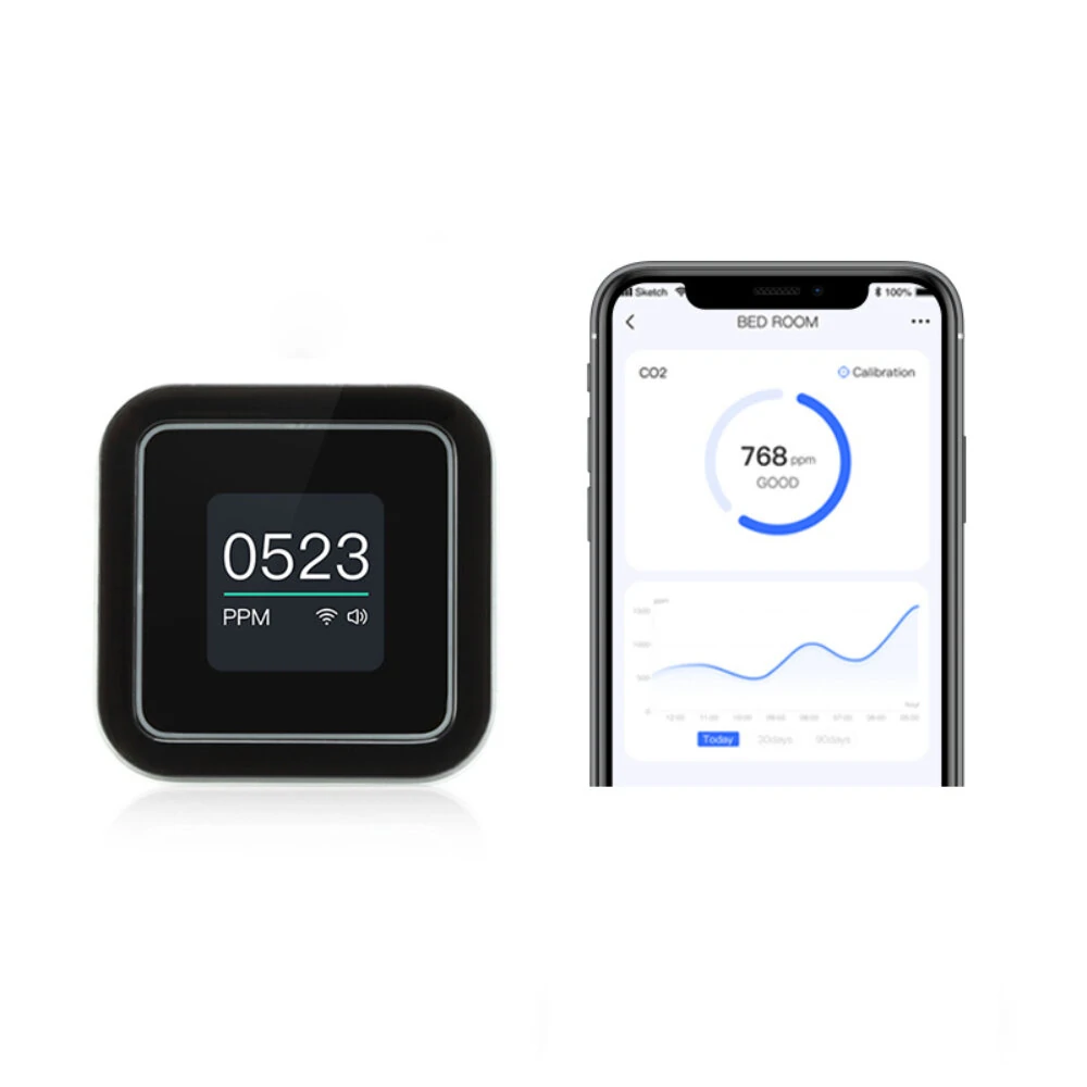 Intelligent WIFI Carbon Dioxide Meter | 400-3000ppm Monitor with Alarm & Clock - Image 2
