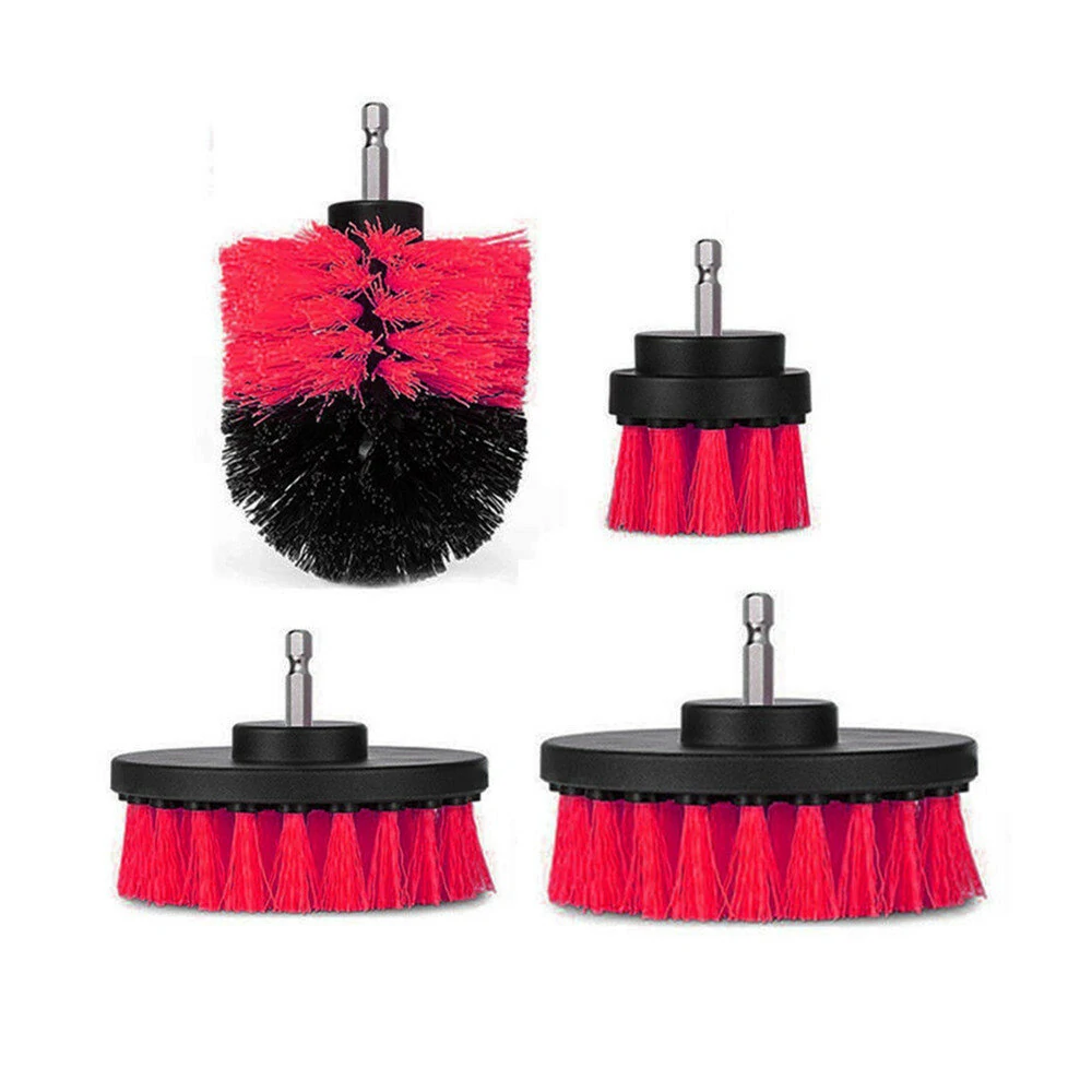4pcs 2/3.5/4/5 Drill Brush Kit Tub Cleaner Scrubber Yellow/Red/Blue - Image 3