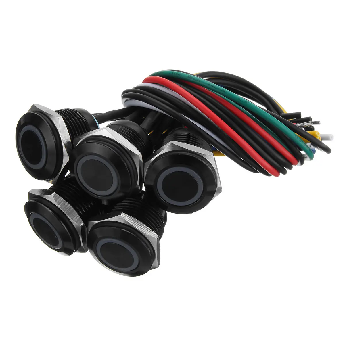 12V 16mm LED Metal Push Button Switch - Momentary | Red Blue Green Yellow White - Image 3