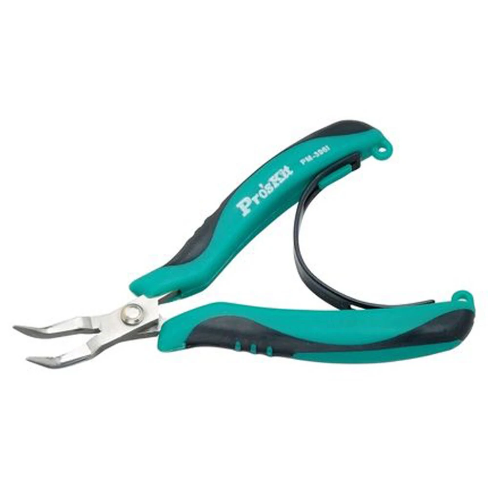 Pro'sKit PM-396I Bent Nose Pliers | AISI420 Stainless Steel Jewelry & Beading Tool - Image 4