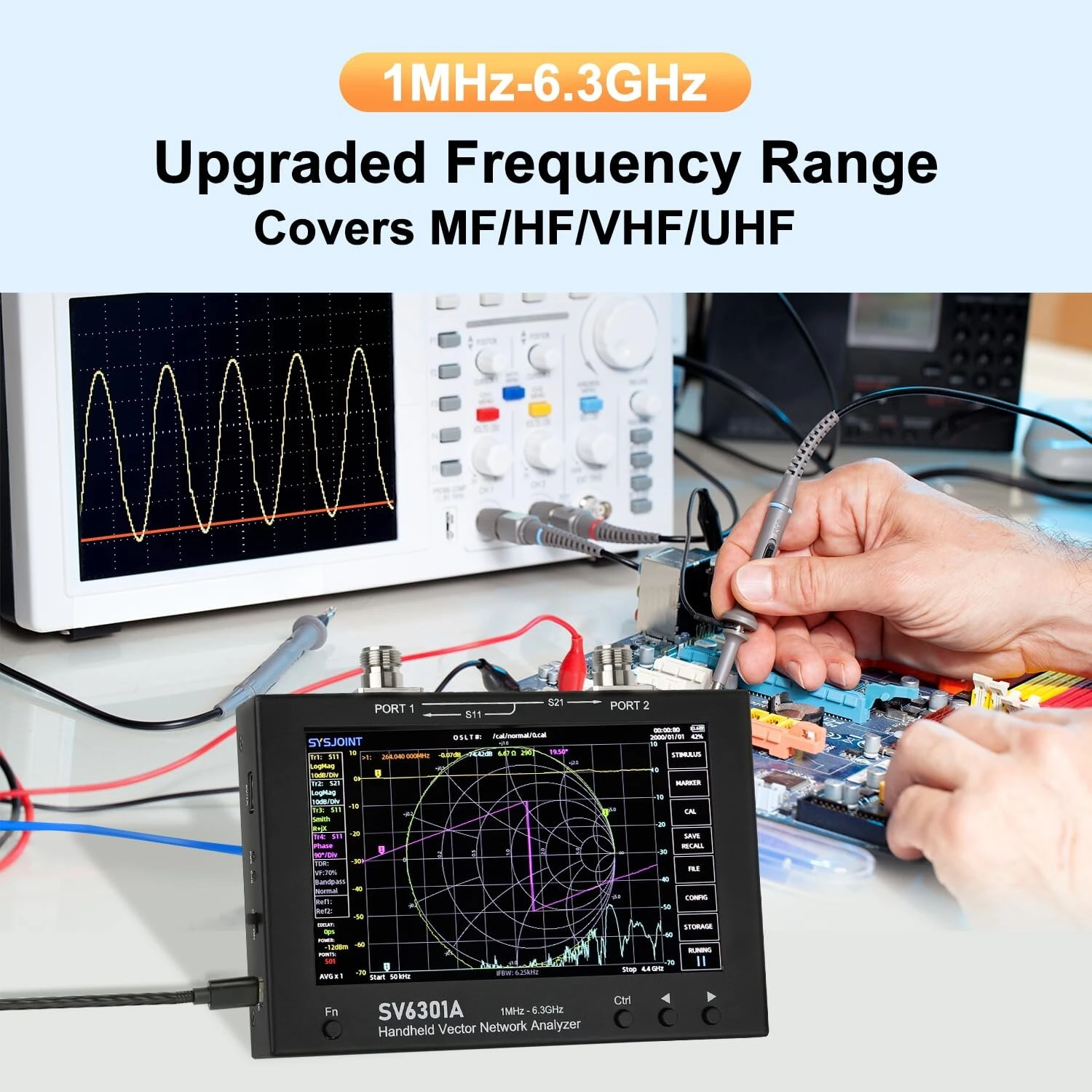 NanoVNA Vector Network Analyzer 6.3GHz | 7-inch LCD | 1001 Points MF-HF-UHF - Image 2