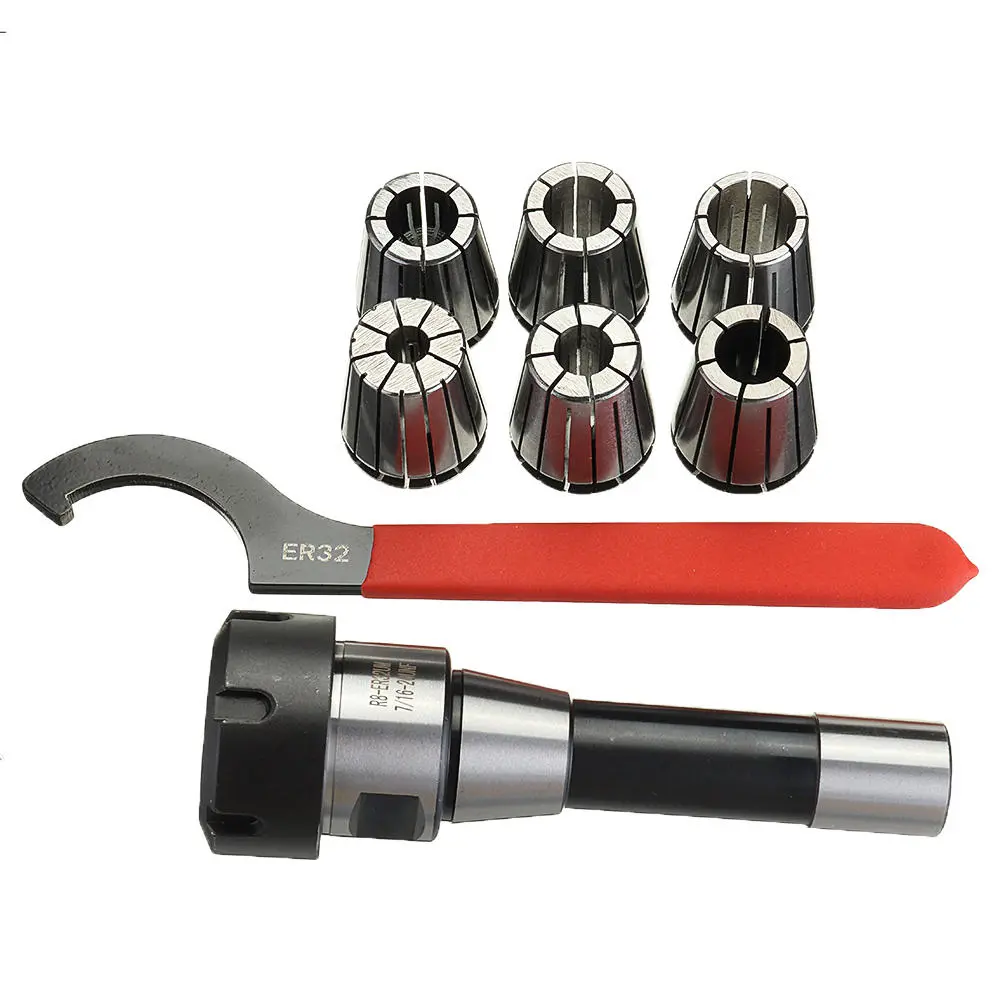 Machifit R8-ER32 Collet Chuck & Tool Holder with 6Pcs ER32 Spring Collets Set for CNC Milling - Image 2