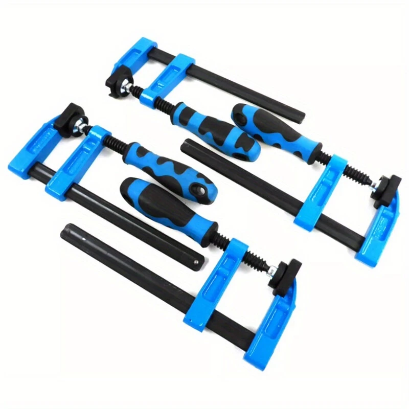 4PCS Heavy Duty F Clamp Set - 12 Inch Quick Grip Metal Rod Clamps for Woodworking - Image 2