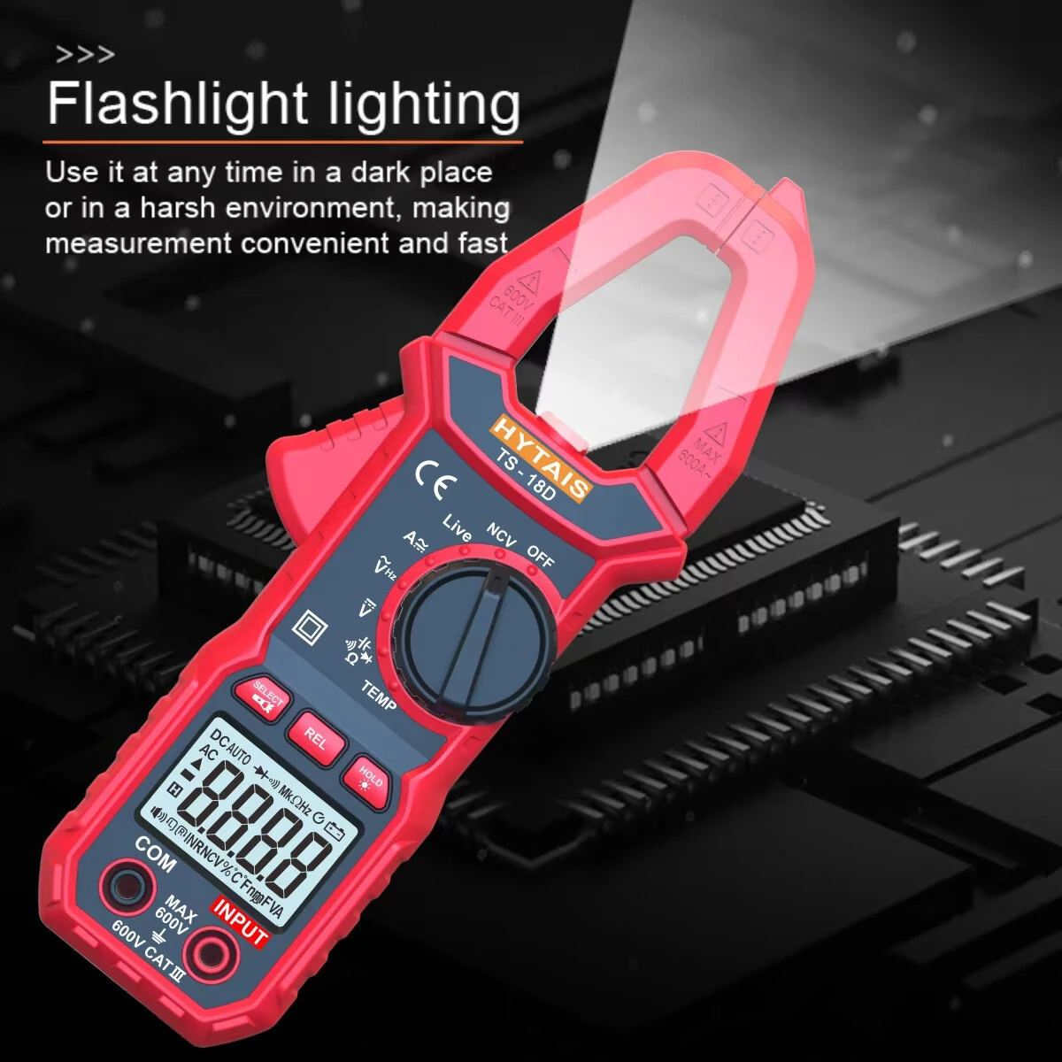 Fluke TS-18D True RMS Clamp Meter - 6000 Count Multimeter | AC/DC Voltage Tester - Image 4