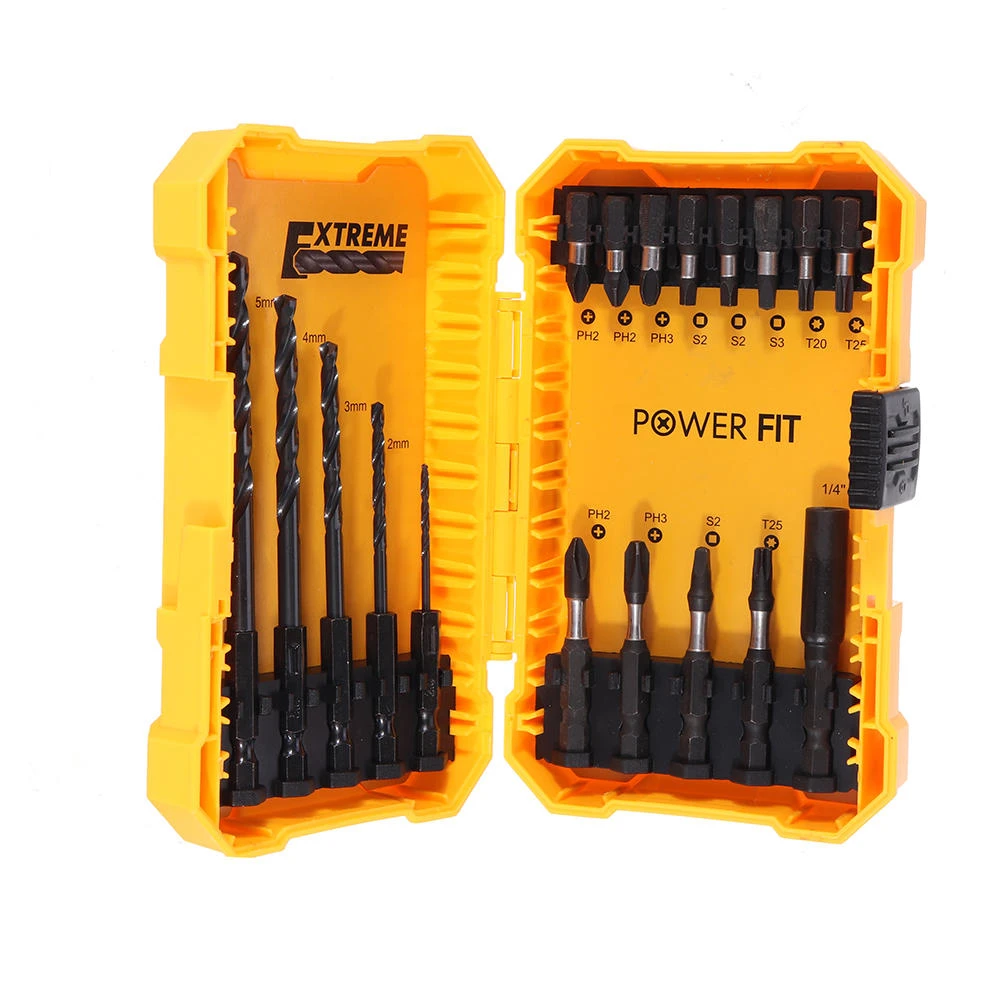 Drillpro 18PCS Screwdriver Drill Bit Set | 5PCS Twist Bits 2-6mm | 12PCS Phillips Torx Square Bits - Image 2