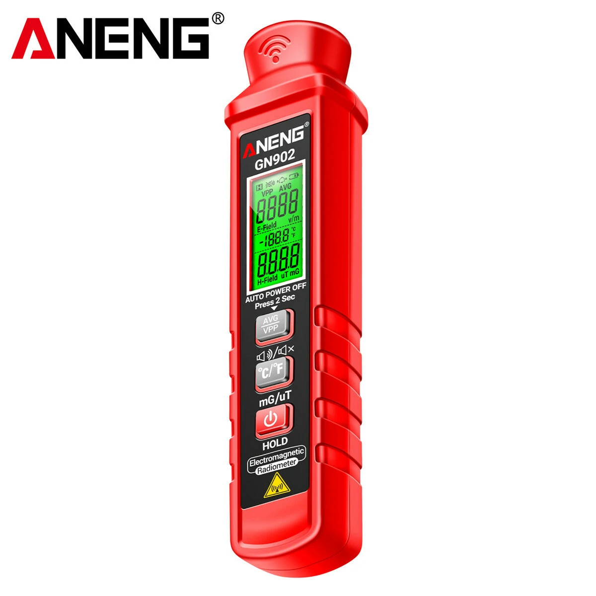 ANENG GN902 3-in-1 EMF Tester | Electric & Magnetic Field Meter 5Hz-3500MHz | LCD Display with Safety Alarm - Image 2