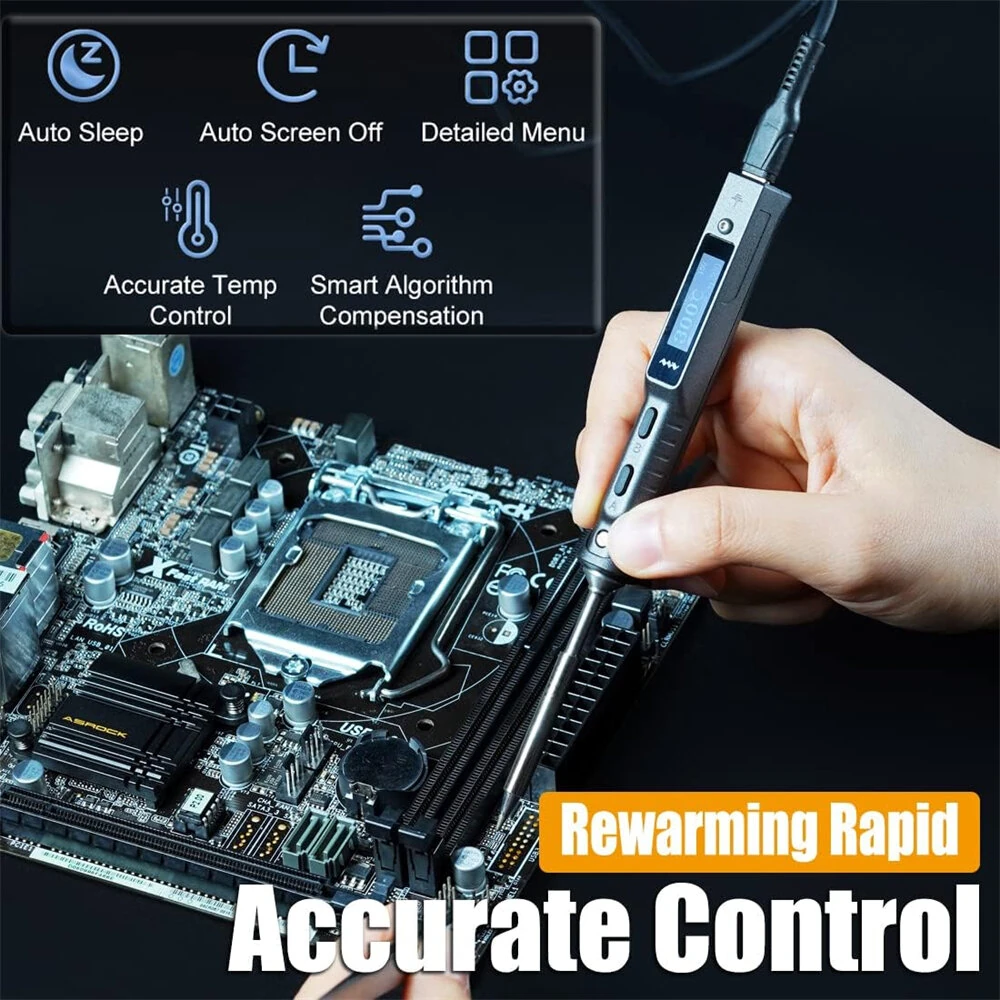 TS101 Smart Soldering Iron - 65W USB-C | 50-400°C Adjustable | Compact & Lightweight - Image 2