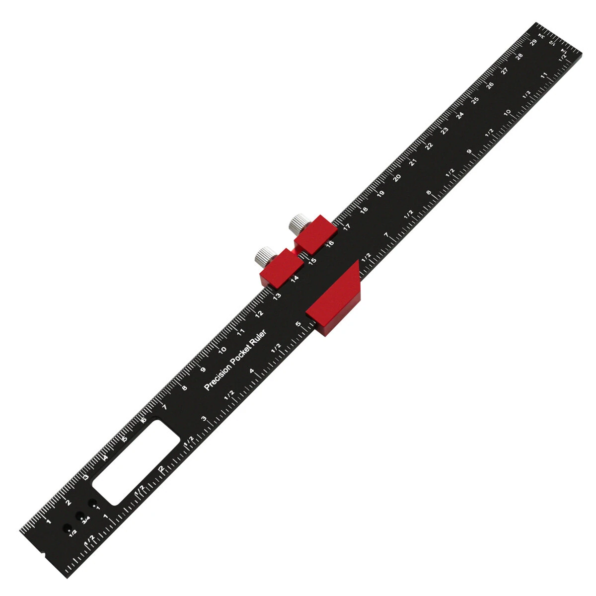 Woodworking T-Type Pocket Ruler - Aluminum Slide Ruler 6.3in | Inch & Metric - Image 2