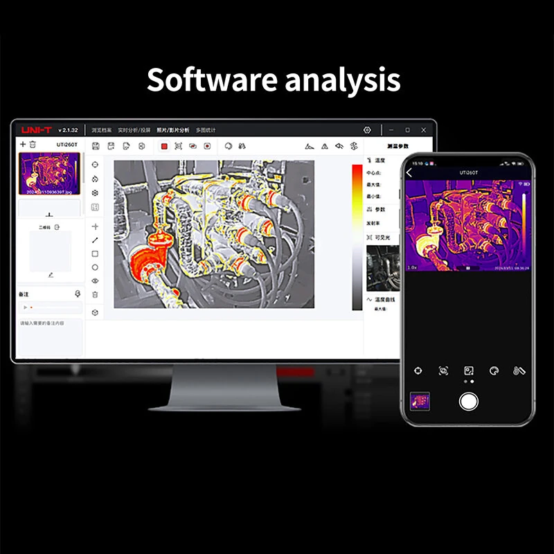 UNI-T UTI260T Thermal Camera | 256x192 IR -20°C to 550°C | Bluetooth for PCB Repair - Image 4