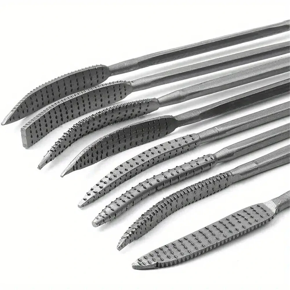 Wood Carving File Kit - 8PCS Double Ended Riffler Rasp Set for Shaping & Refining - Image 2