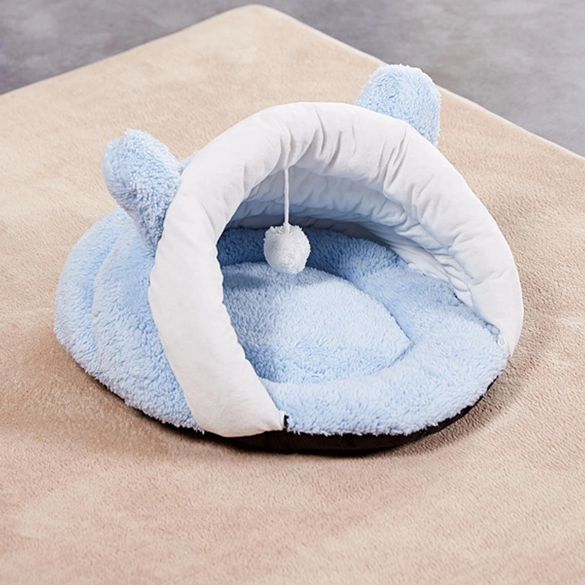 Pet Cat Dog Cave Bed - Soft Warm Winter Sleeping Bag Mat for Puppy - Image 5