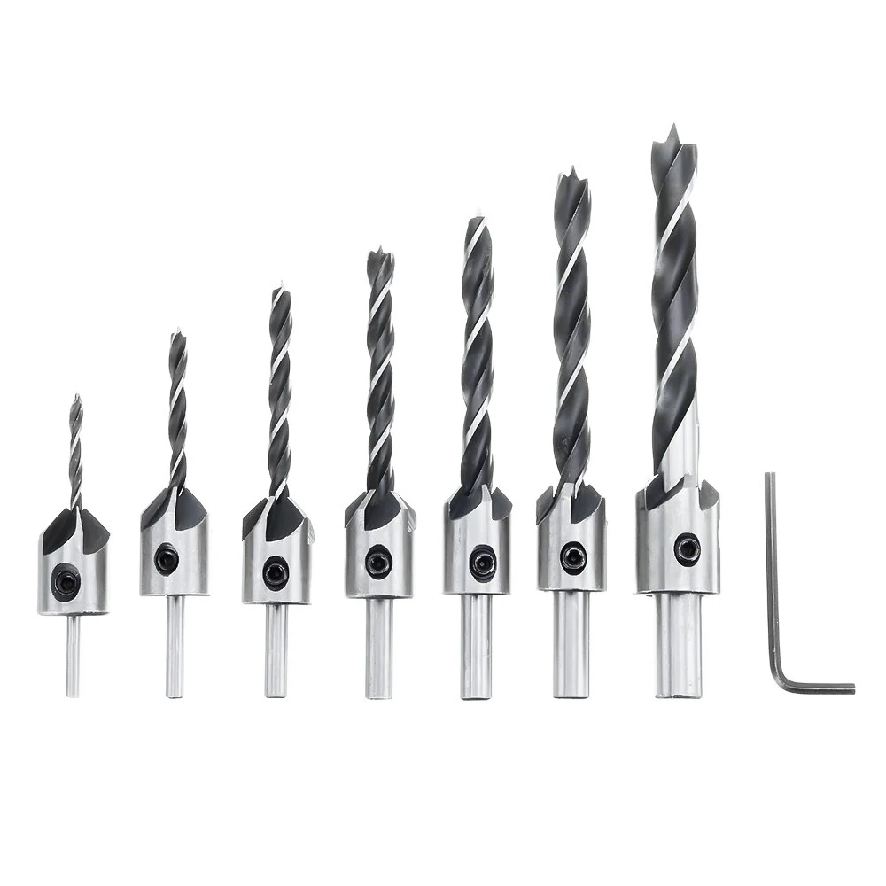 Drillpro 23pcs Chamfering Drill Bit Set | 5 Flute Wood Plug Cutter & Center Punch - Image 2