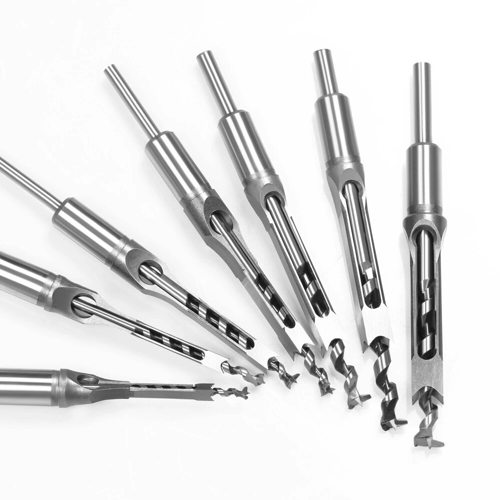 7PCS Woodworking Square Hole Drill Bit Set | Mortising Chisel & Auger | 6.4-16mm - Image 2