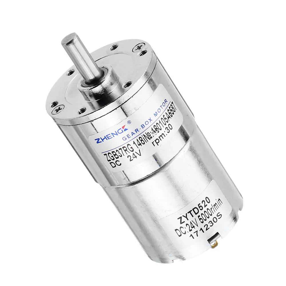 Zhengke ZGB37RG 37mm DC Gear Motor - 24V 30RPM Reduction Motor - Image 5