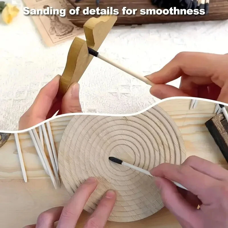 50/100PCS Dual-Purpose Sanding Sticks - Frosted Tips for Crafts & Model Making - Image 5