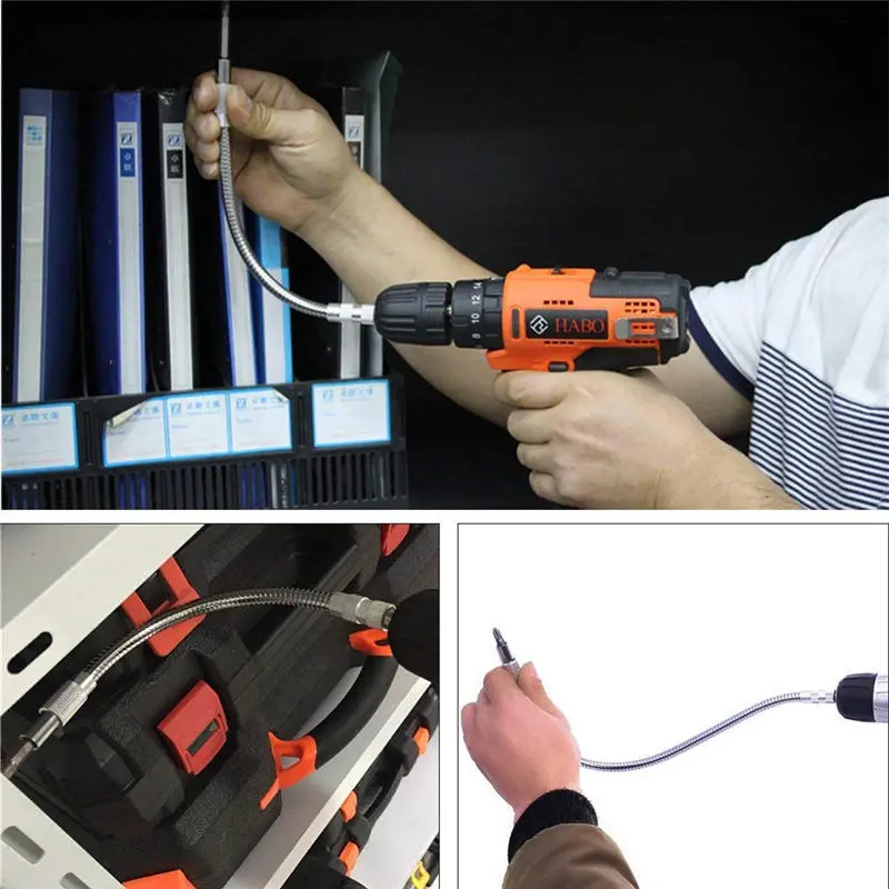 Flexible Shaft Screwdriver Extension - 300mm 1/4 Inch Hex Drill Bit Adapter Holder - Image 2