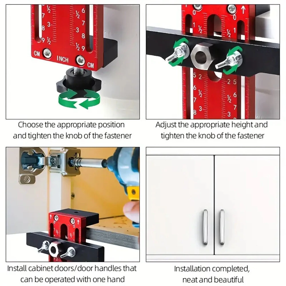 Adjustable Cabinet Door Clamp - One-Hand Operation 5-45mm | Includes 10mm Sleeve - Image 4