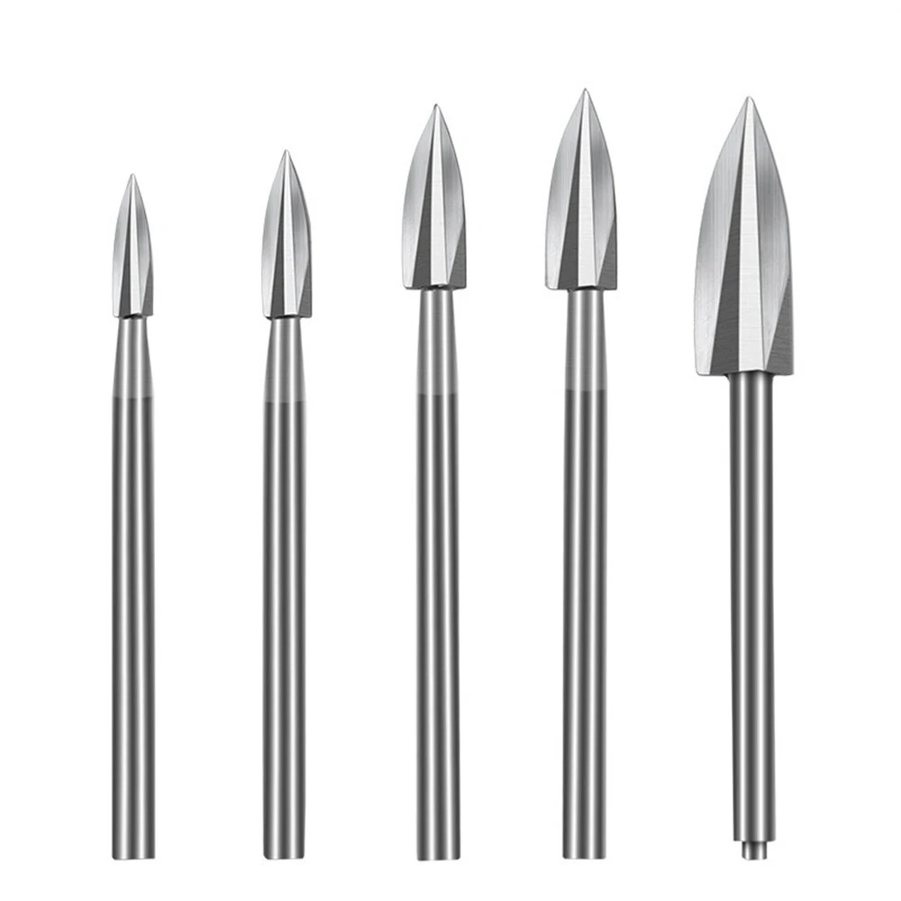 5Pcs HSS Carbide Wood Carving Drill Bits Set | Engraving & Milling Burr Tools - Image 3