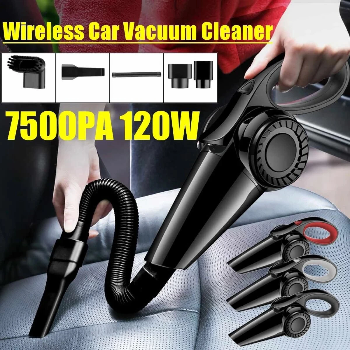 Auto Car Handheld Vacuum Cleaner - 7500Pa 120W Wireless Wet & Dry Mini Vacuum - Image 3