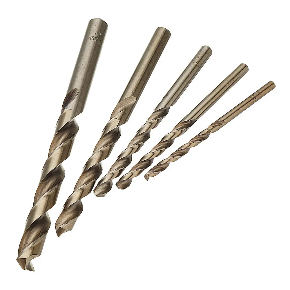 Drillpro 5pcs HSS M35 Cobalt Drill Bit Set 4-10mm | For Metal & Stainless Steel - Image 2
