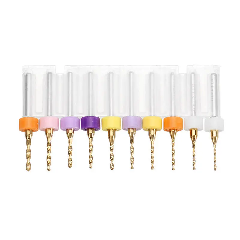 Drillpro 10pcs Titanium Coated Tungsten Carbide PCB Drill Bits Set | Micro Size - Image 3