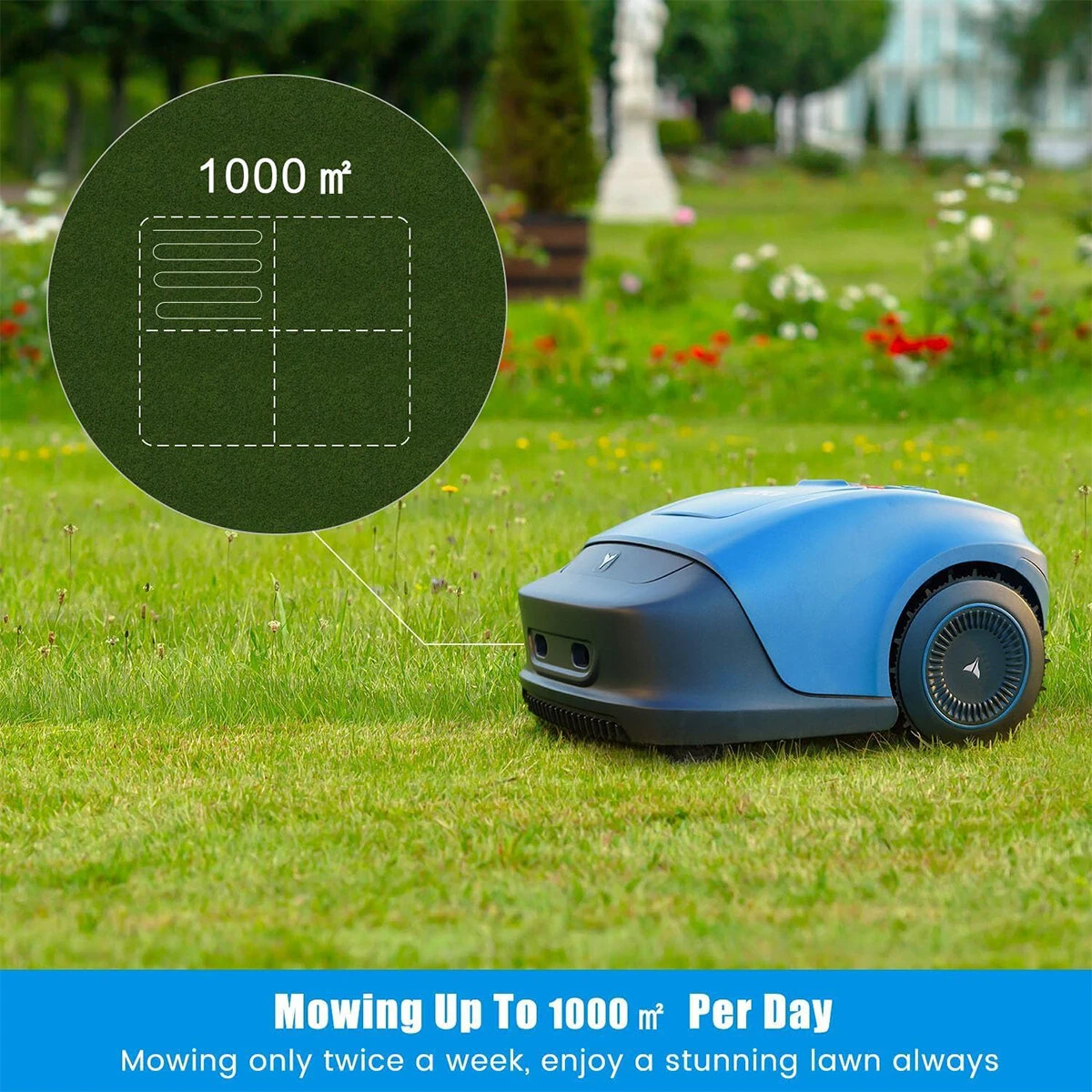 Robotic Lawn Mower with AI Navigation - 3000 RPM Brushless Motor - 20-55mm Cutting Height - Image 5