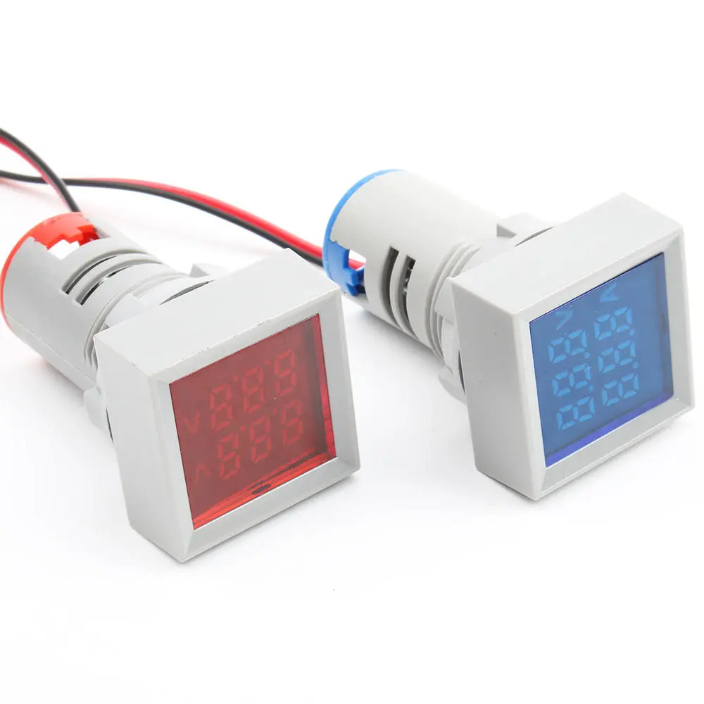 Pilot Lamp Light Dual 22mm Digital Voltmeter Ammeter - AC 50-500V 0-100A | Dual LED - Image 4