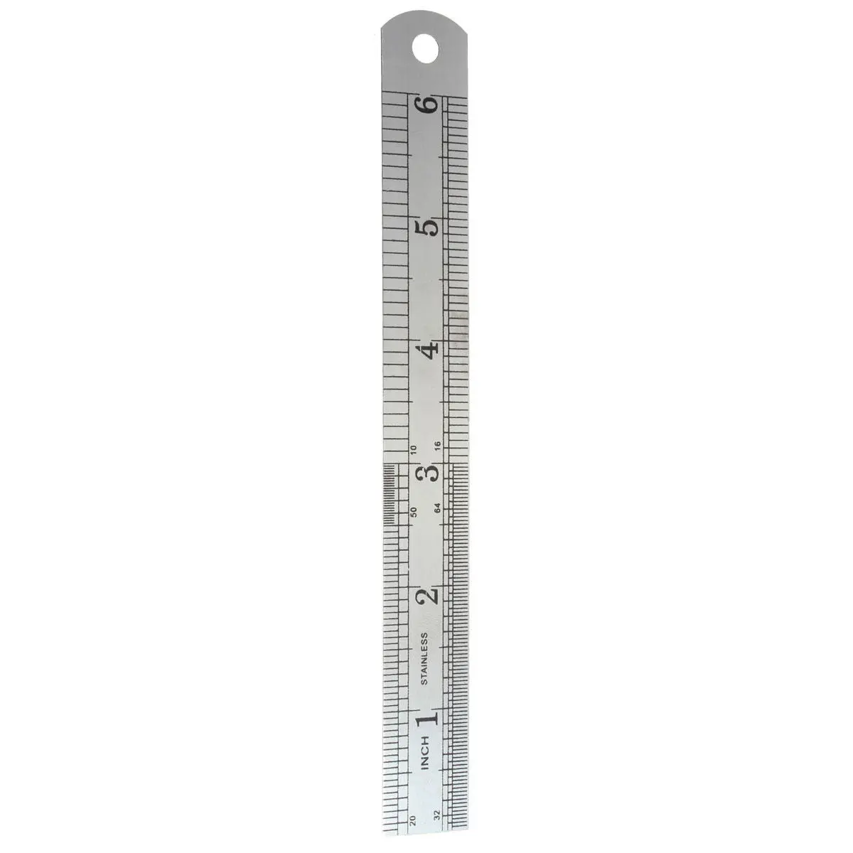Stainless Steel Double-Sided Ruler | 15cm Metric Straight Edge - Silver - Image 3
