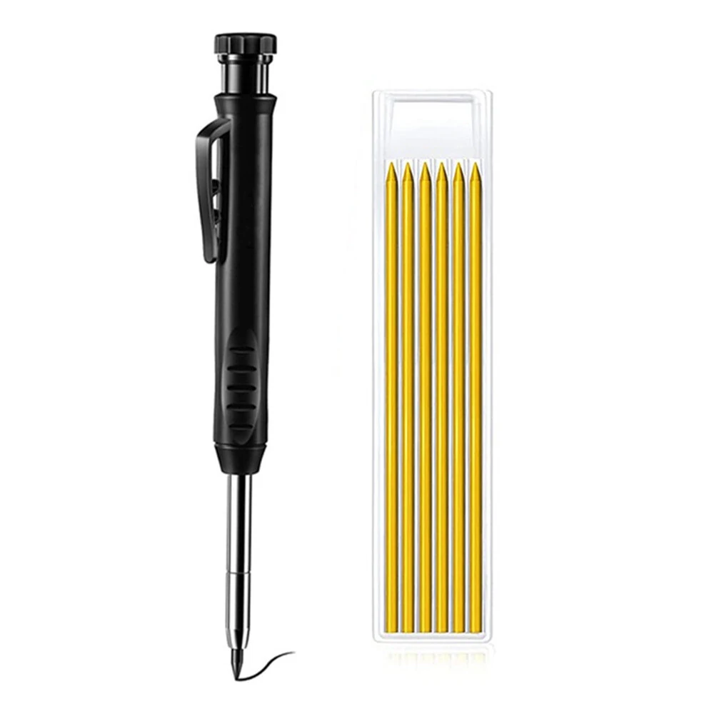Solid Carpenter Pencil - Multi-Color Refill & Built-In Sharpener | Woodworking Marking Tool - Image 5