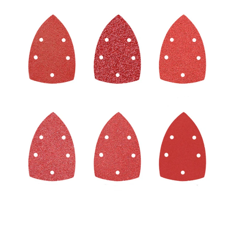 60pcs Triangle Palm Sandpaper Pads Set - 140x140x100mm - 5 Hole - 60 to 400 Grit for Polishing - Image 3