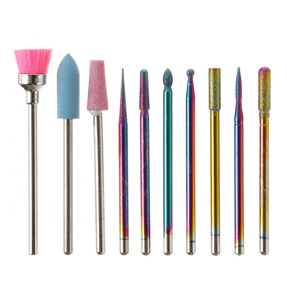10pcs Tungsten Carbide Nail Drill Bits - Electric Nail Machine Grinding Head Set - Image 3
