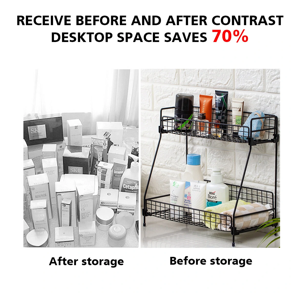 Multifunctional Makeup Storage Box | Multi-layer Desktop Rack for Dorm Kitchen - Image 5