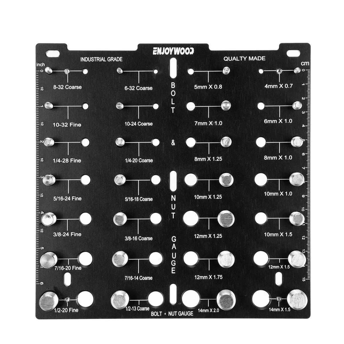 ENJOYWOOD Nut & Bolt Thread Checker - 28 Size Gauge for Metric & Imperial - Image 2