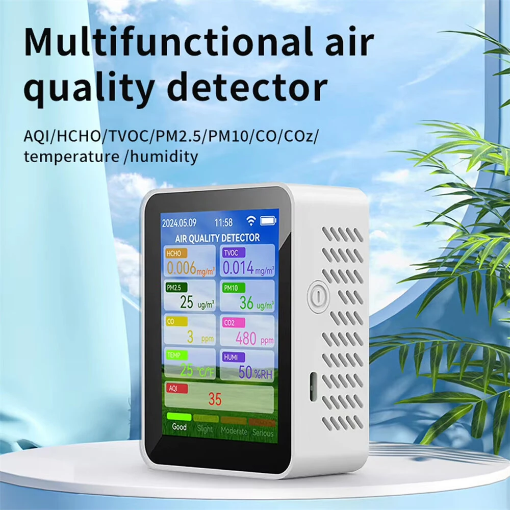 Tuya WiFi Air Quality Monitor - 14-in-1 Sensor for CO2 HCHO PM2.5 | Portable - Image 2
