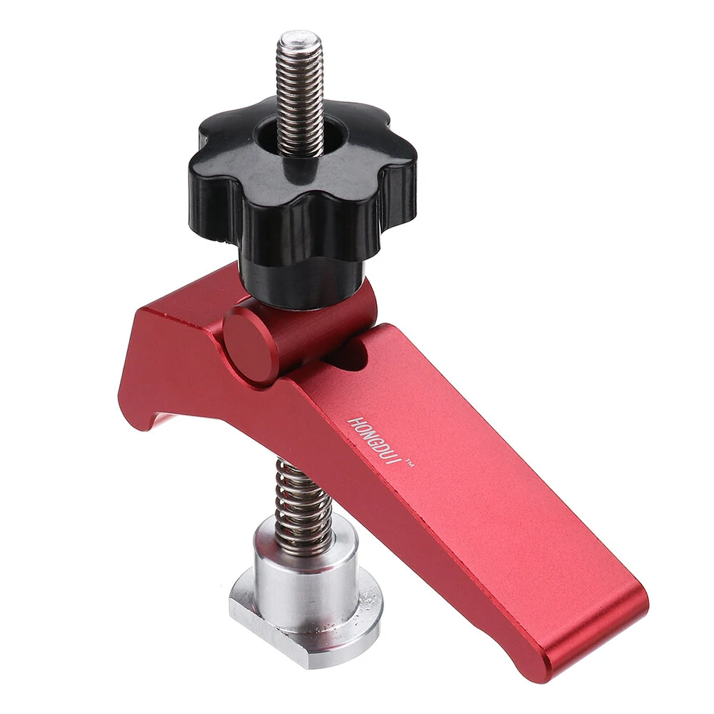 HONGDUI Red Quick-Acting T-Slot Clamp Set - Aluminum Alloy Hold Down for Woodworking Table - Image 5