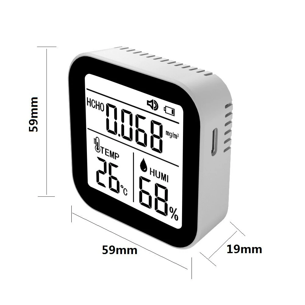 3 in 1 Air Quality Monitor - HCHO Formaldehyde, Temperature & Humidity Detector with Alarm - Image 3