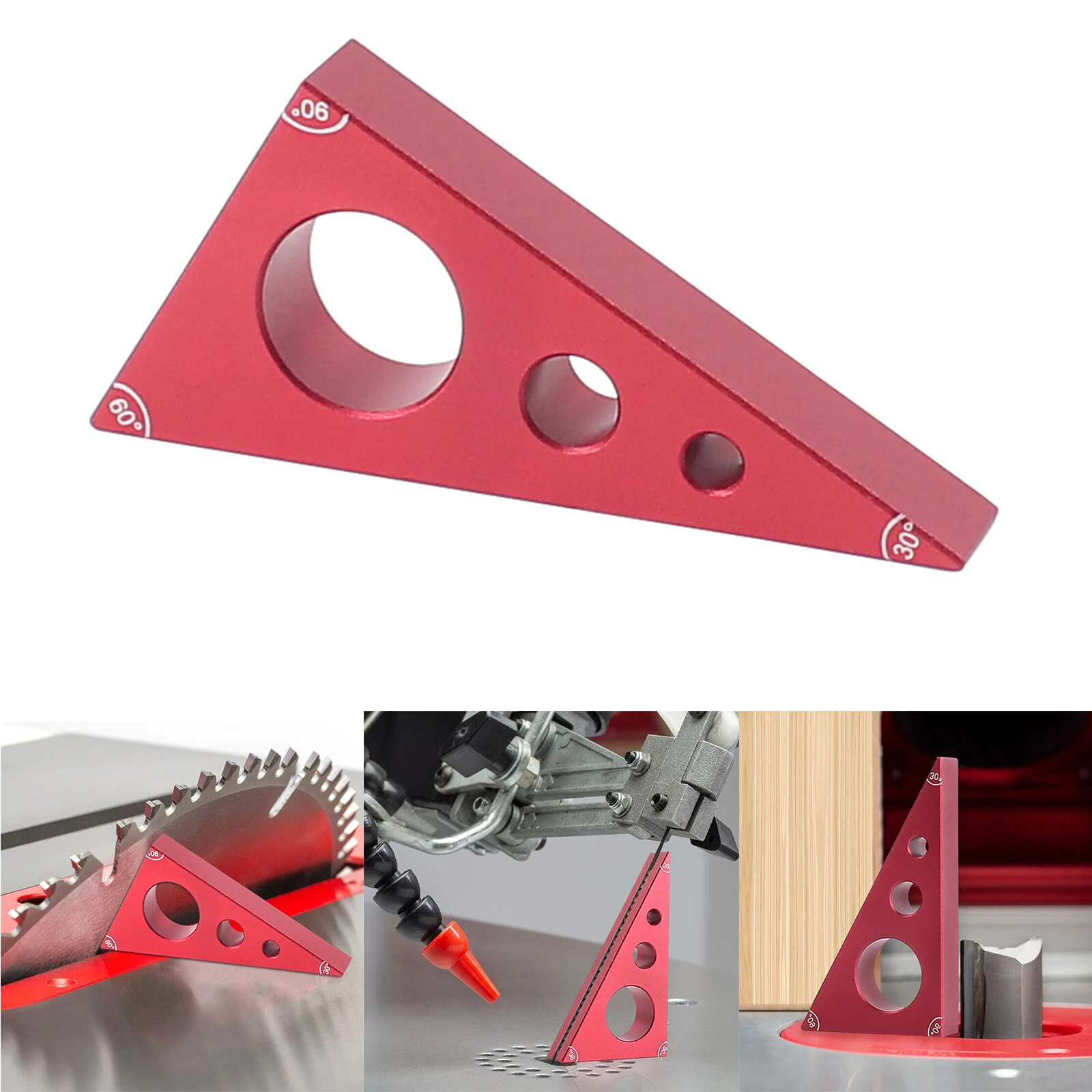 Woodworking Pocket Square - 30/60/90 Angle Aluminium Alloy Gauge Block & Height Tool - Image 3