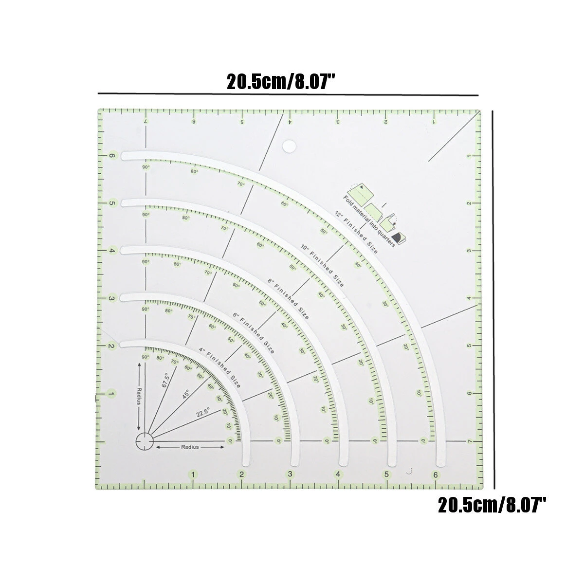 Acrylic Circle Cutter Ruler for Quilting - Multifunctional Fabric & Paper Tool - Image 2