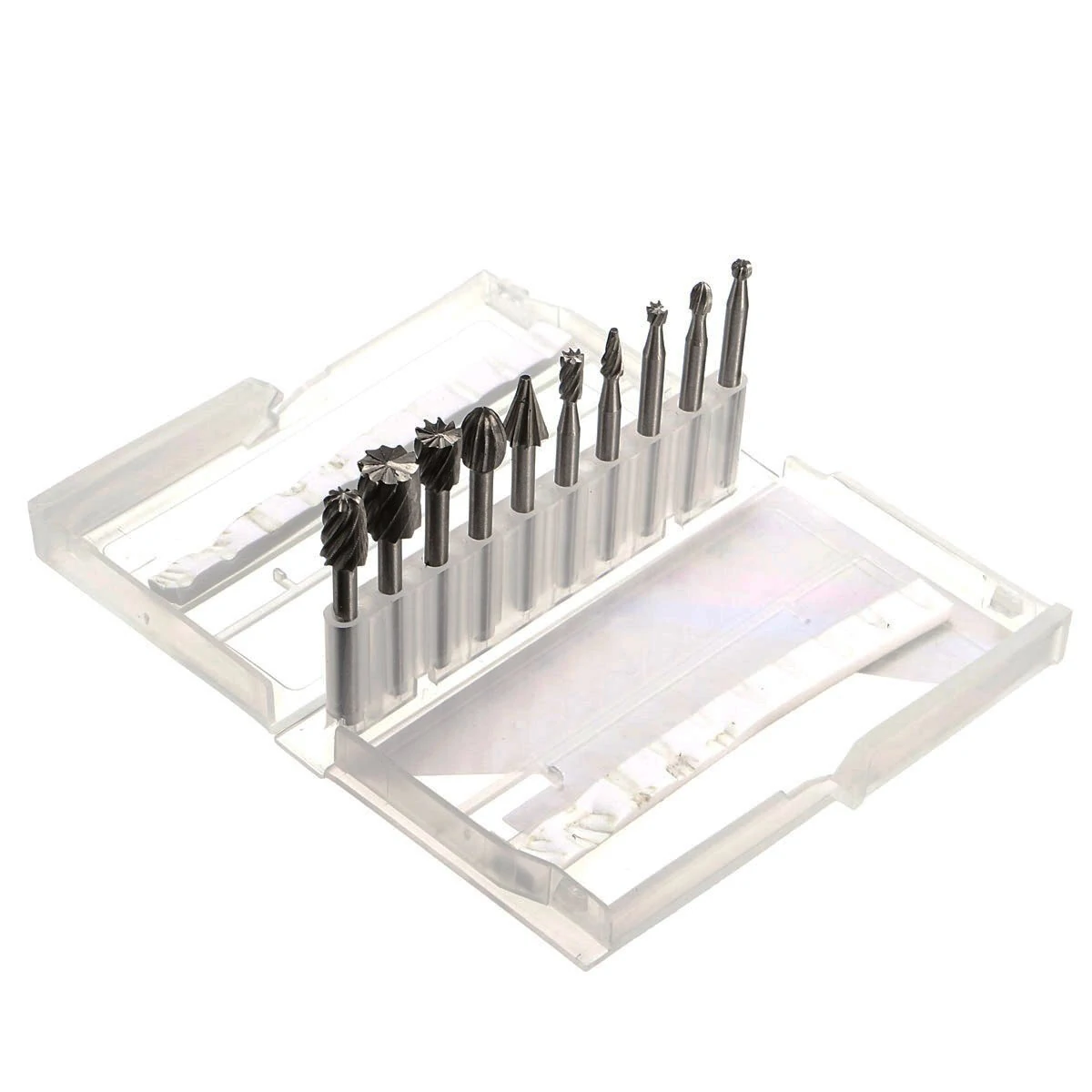 10pcs 1/8 Inch HSS Rotary Rasp Files | Woodworking Grinding Burr Bits - Image 2