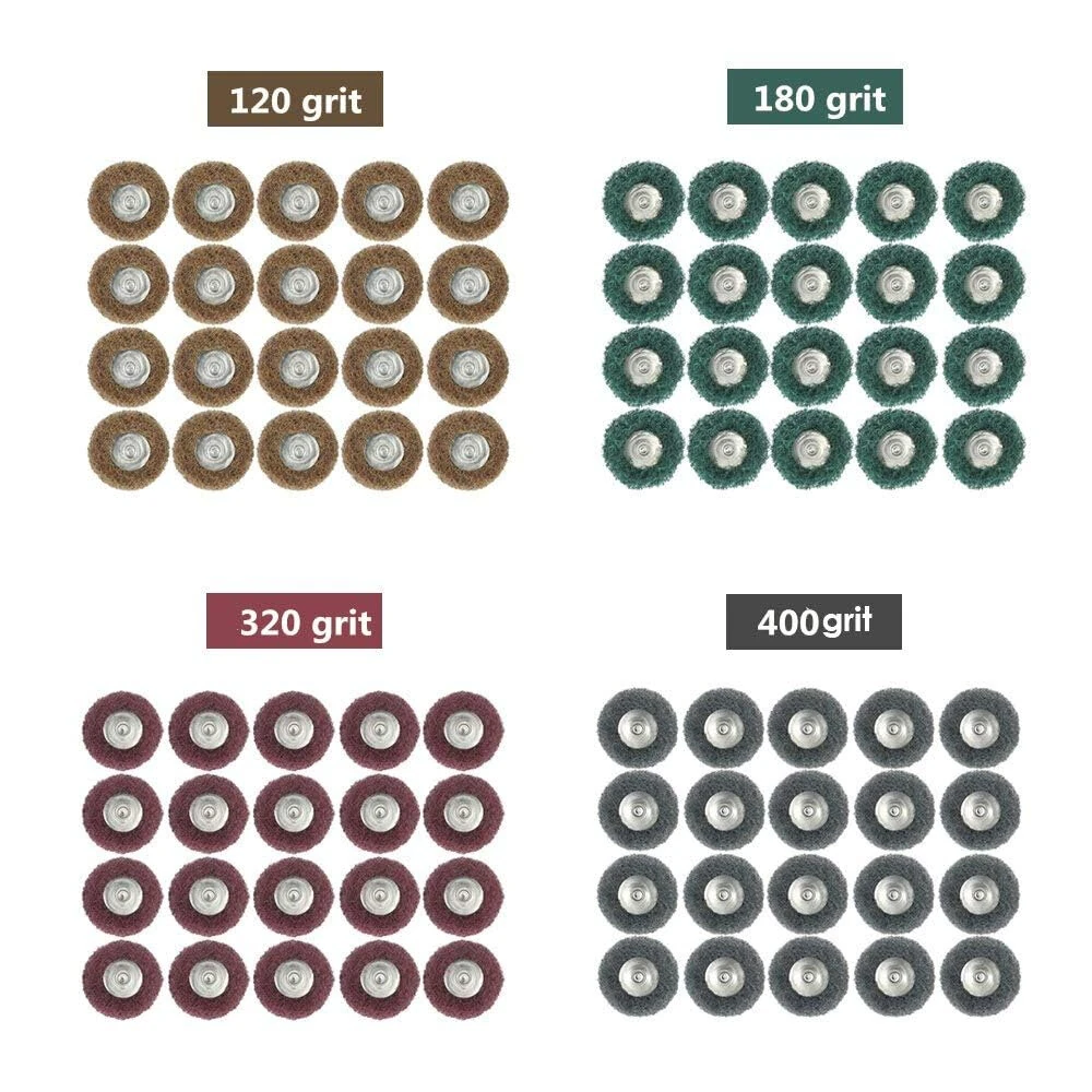 40 Pack 1 Inch Buffing Wheel Set - Fine Medium Coarse Grit for Metal Polishing & Rust Removal | Rotary Tool Accessories - Image 3