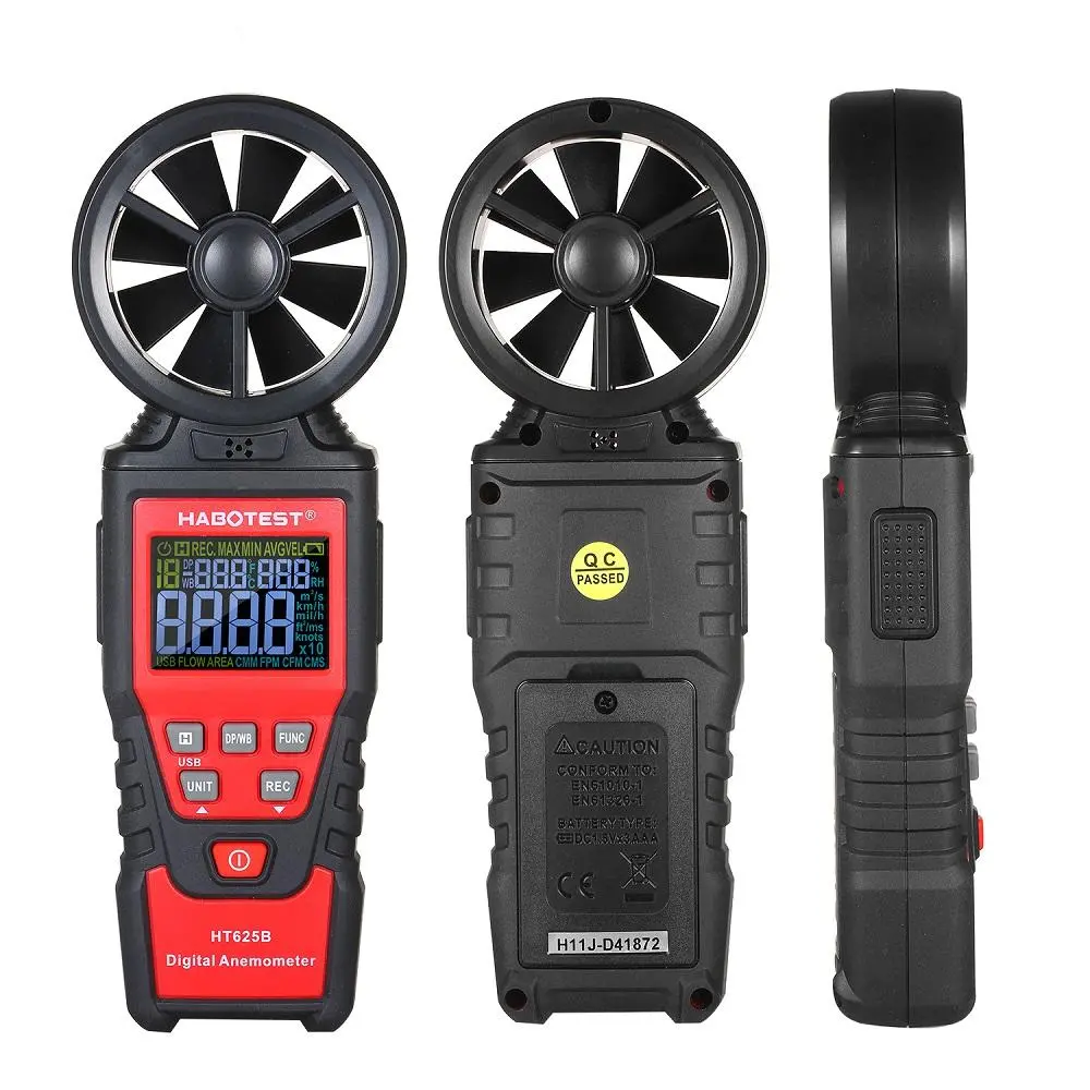 HT625A/HT625B Digital Anemometer - Handheld Wind Speed Meter with Data Hold - Image 4