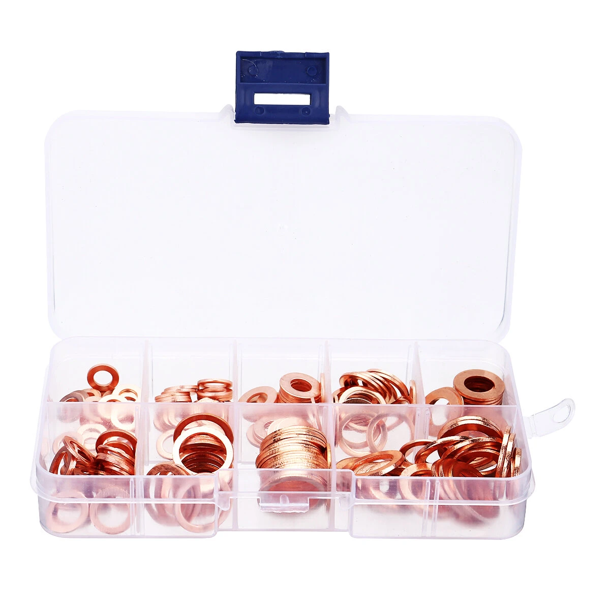 Copper Washer Gasket Set - 200Pcs Assorted Flat Ring Seal Hardware Kit - Image 2