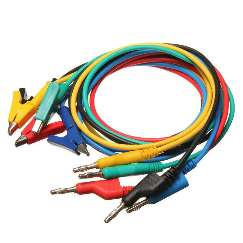 DANIU 5Pcs 1M 4mm Silicone Test Leads | Banana Plug to Alligator Clip Cable - Image 3