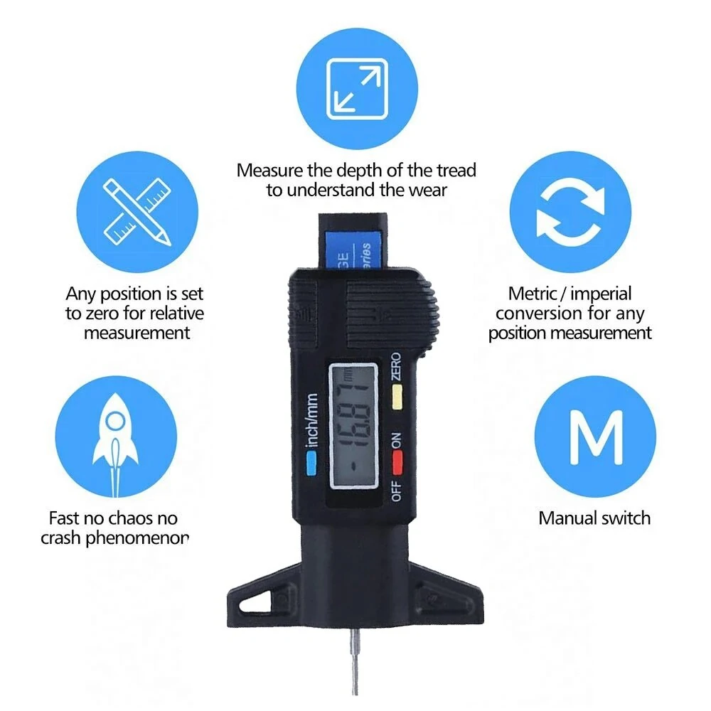 ETOPOO Digital Tire Tread Depth Gauge | Auto Wear Detection & Measuring Tool - Image 4