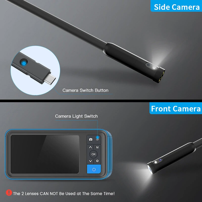 MS450 8mm Dual Lens 1080P Borescope | 4.5 Screen Waterproof Snake Camera for Sewer & Drain Inspection - Image 4