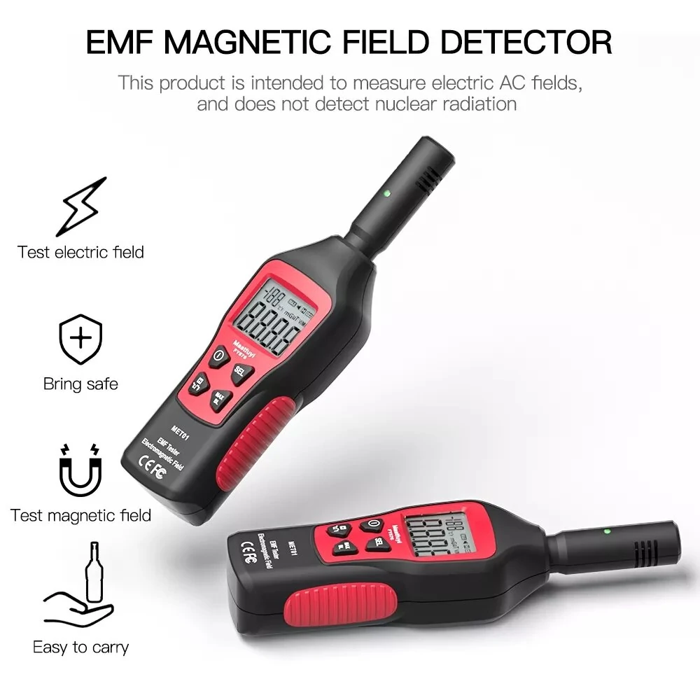 FUYI FY876-Red EMF Meter | Handheld Electromagnetic Radiation Tester & Geiger Counter - Image 3