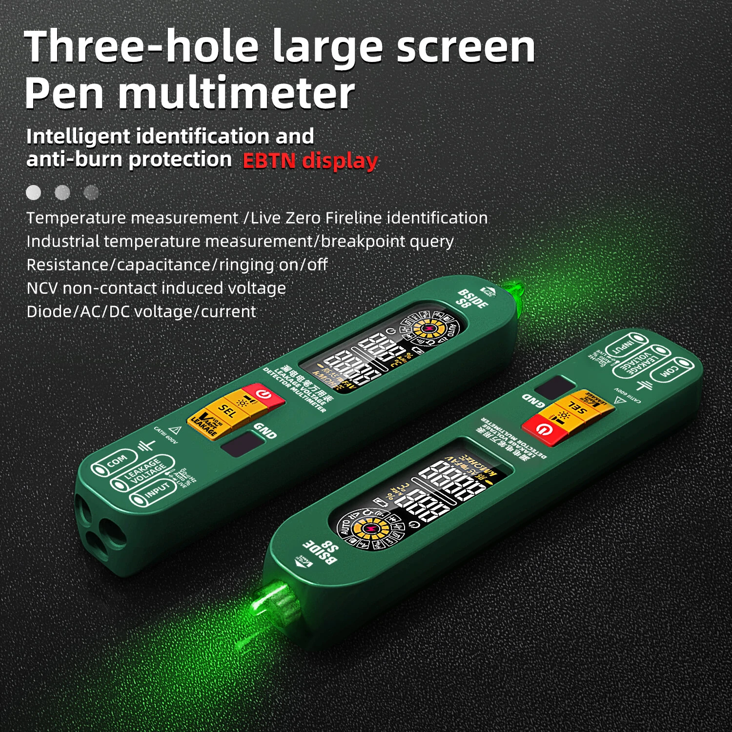 BSIDE S8 Multimeter - High Precision DC/AC Voltage Tester | Capacitance, Temperature, Flashlight - Image 5