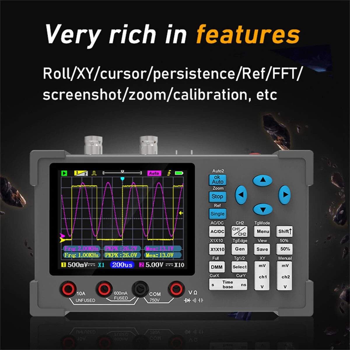 OWON 3 in 1 Digital Oscilloscope Multimeter Signal Generator | 120MHz | IPS Display - Image 5